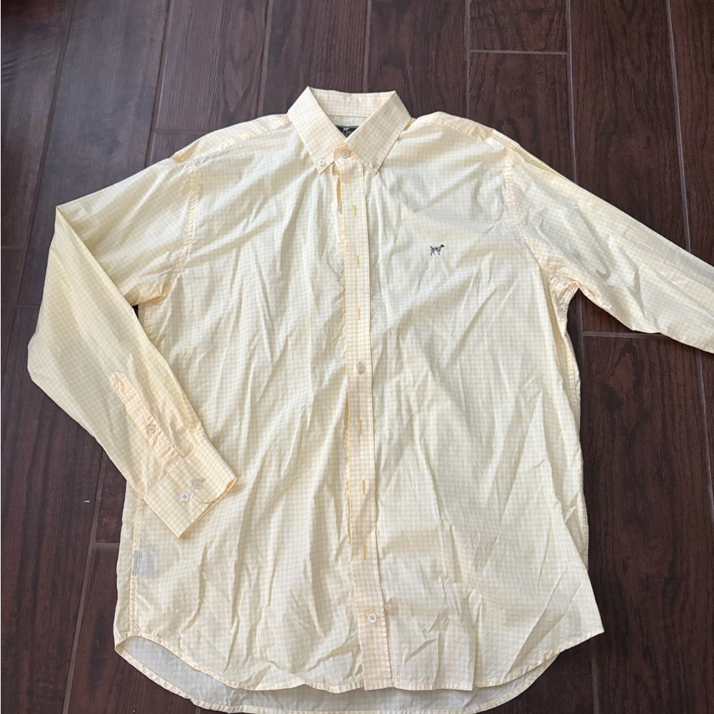 Yellow Gingham Southern Point Co. Men's Shirt size large - Picture 3 of 4